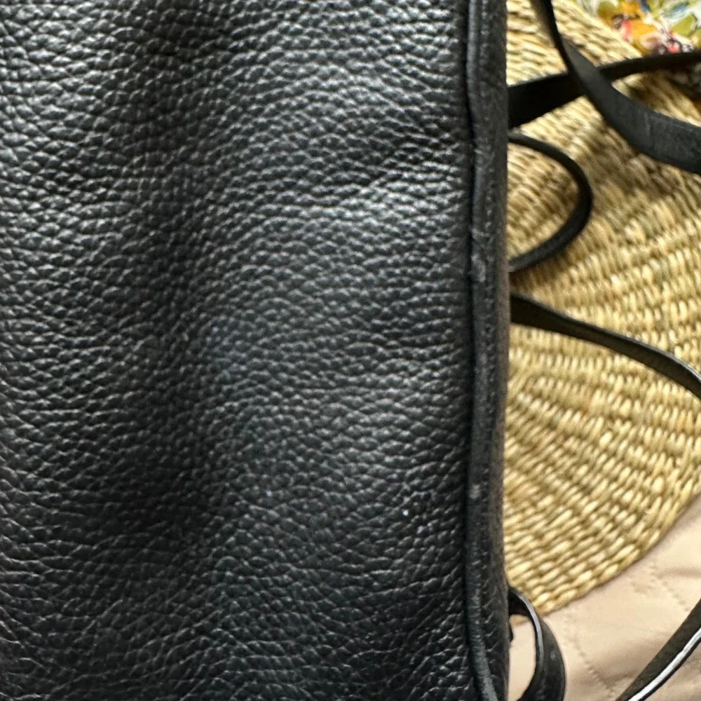 Michael Kors Abbey Large Backpack Black Pebbled Leather Gold Tone Hardware Bag